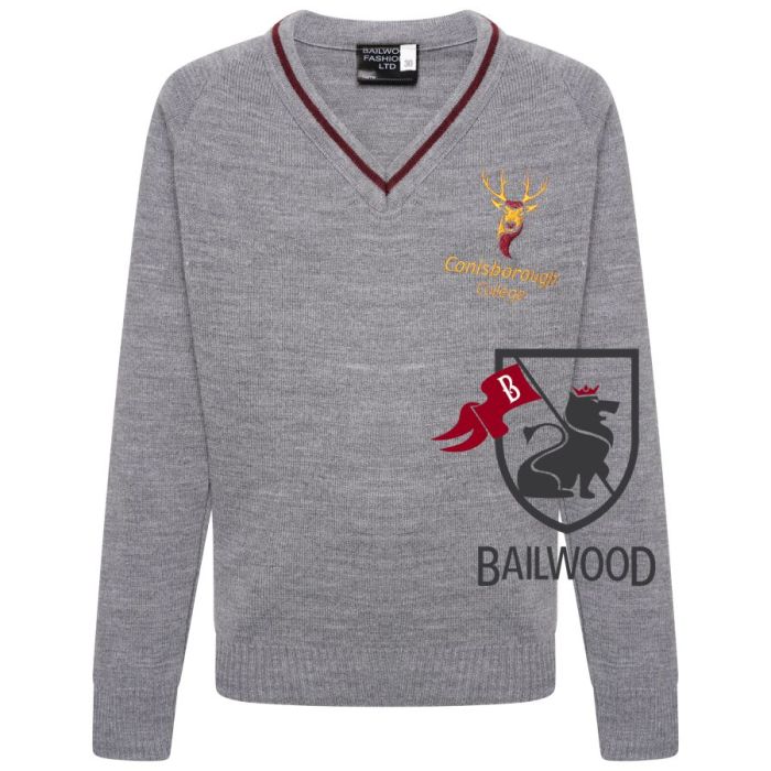 Conisborough College V Neck Jumper  with Logo