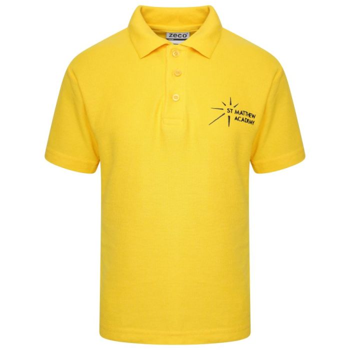 St Matthews Academy Primary  Gold Polo with Logo