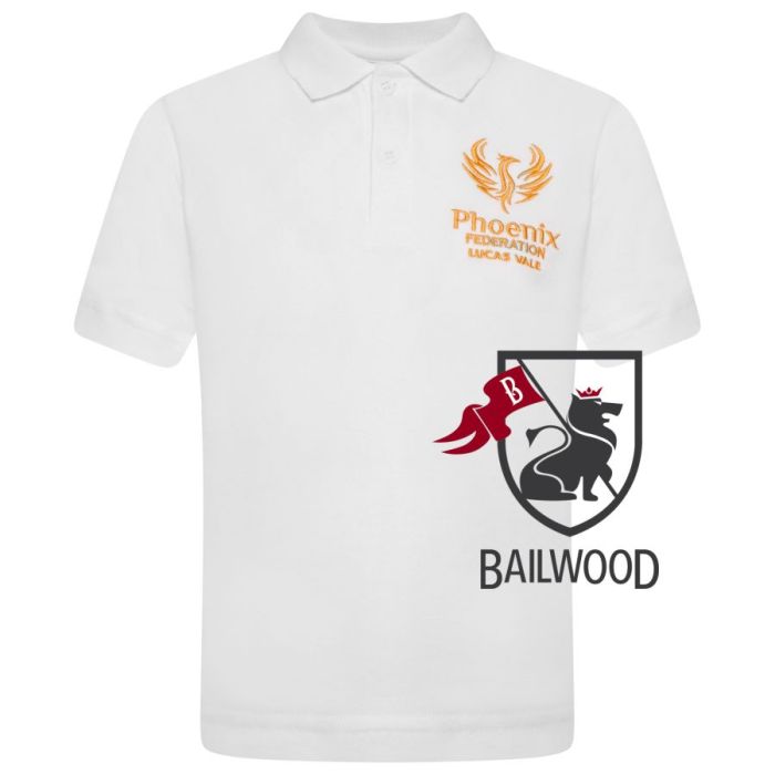 Lucas Vale Primary School White Polo with Logo