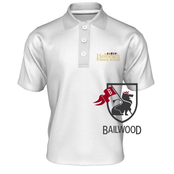 Holbeach Primary School  White Polo with Logo