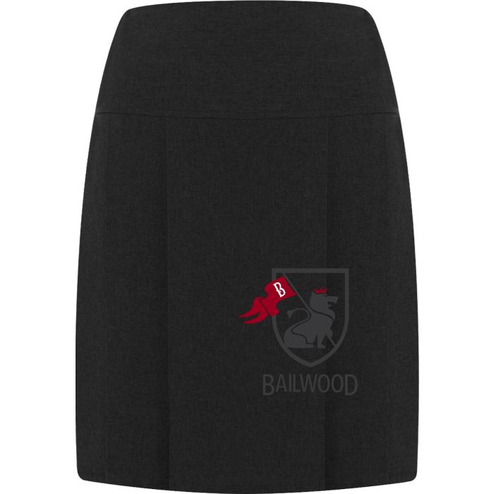 Front Panel Pleated Skirt (Black)
