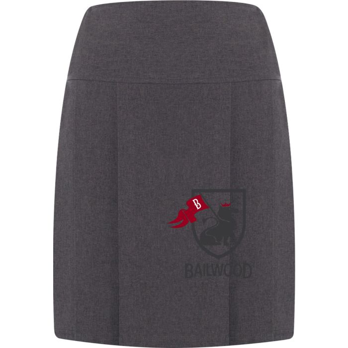 Front Panel  Pleated Skirt (Grey)