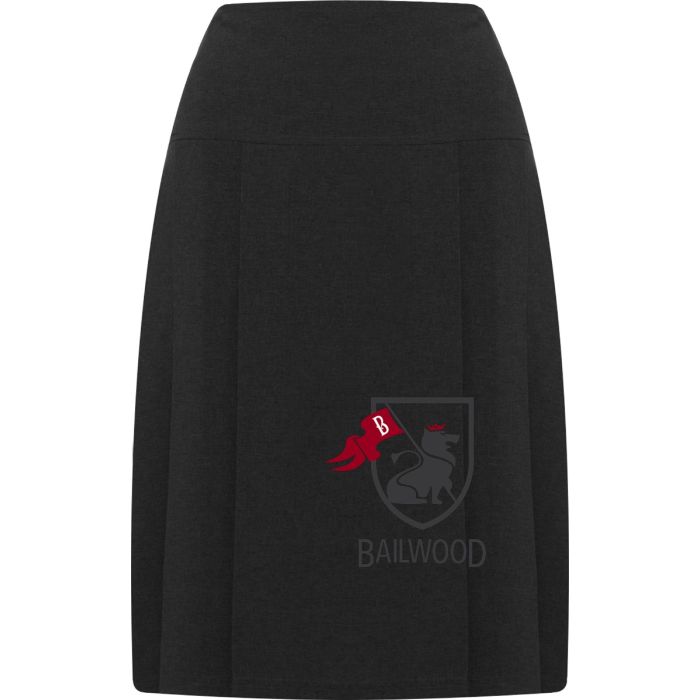 Henley Pleated Skirt (Black)