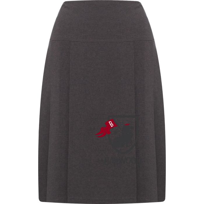 Henley Pleated Skirt (Grey)