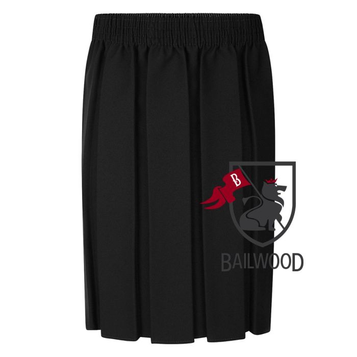 Polyester Box Pleat Skirt (Black)
