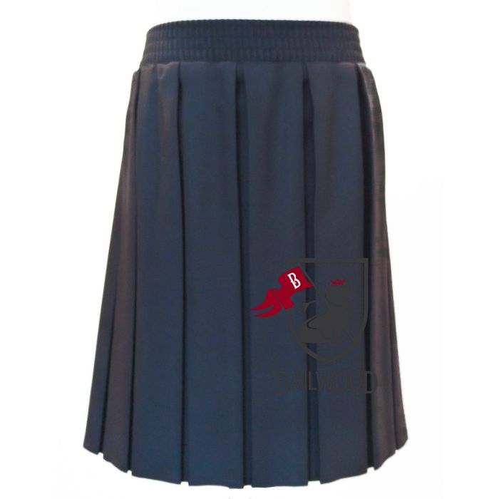 Polyviscose Box Pleat Skirt (Navy)