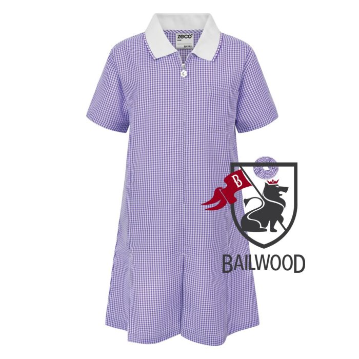 ALine Gingham Eco Dress - Purple