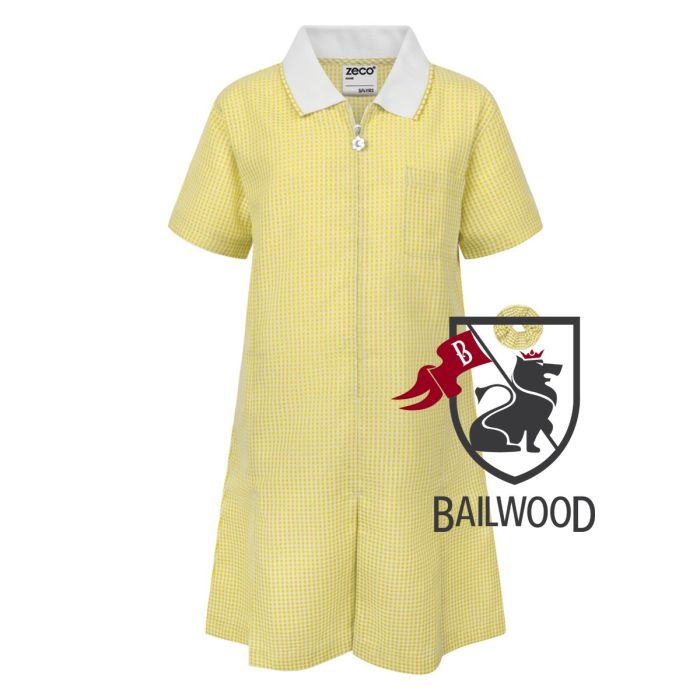 ALine Gingham Eco Dress - Yellow