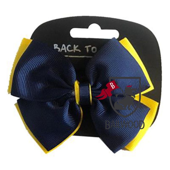Mixed Coloured  Bows- (Navy Blue - Gold)