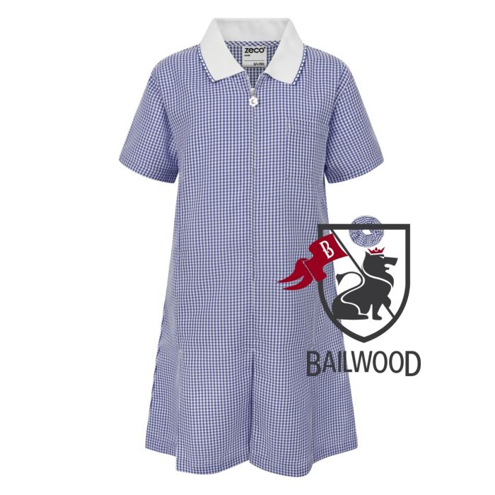 ALine Gingham Eco Dress - Navy