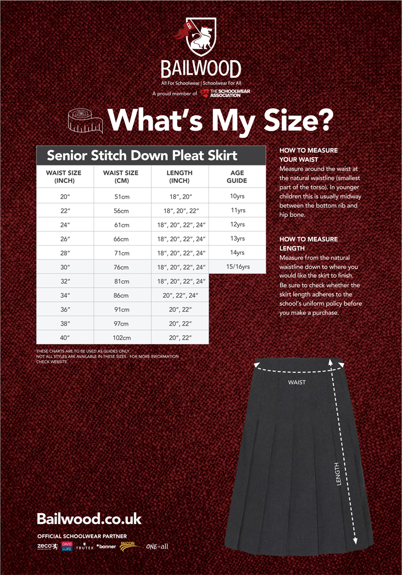 Senior Stitch Down Pleat Skirt