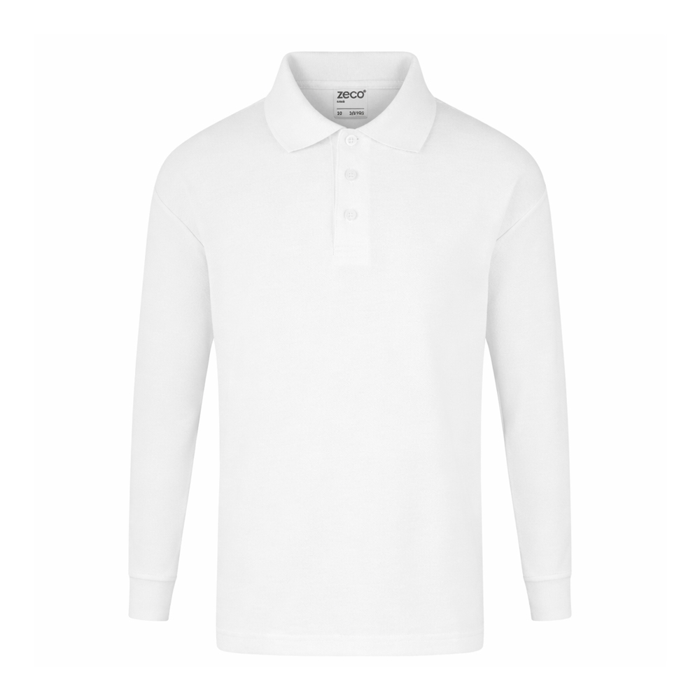 White Long Sleeve Polo Shirt