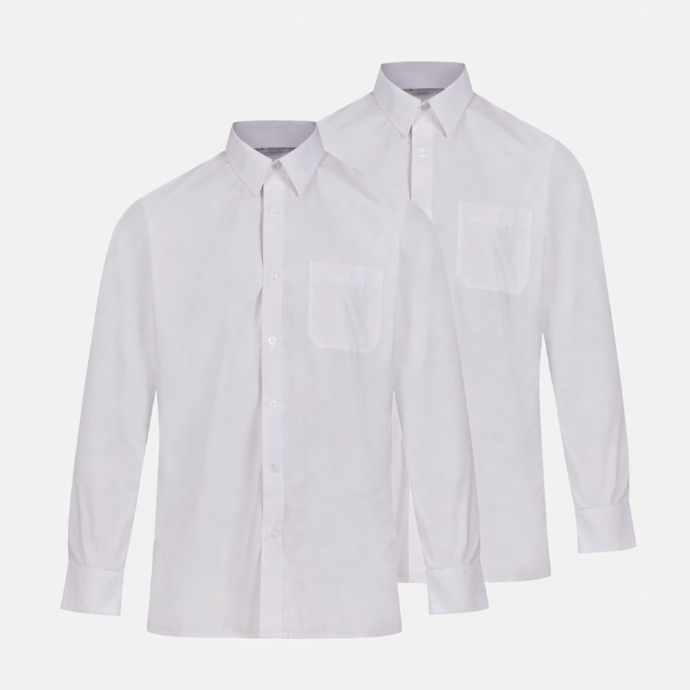 Boys Long Sleeve, Non Iron Shirt - Twin Pack