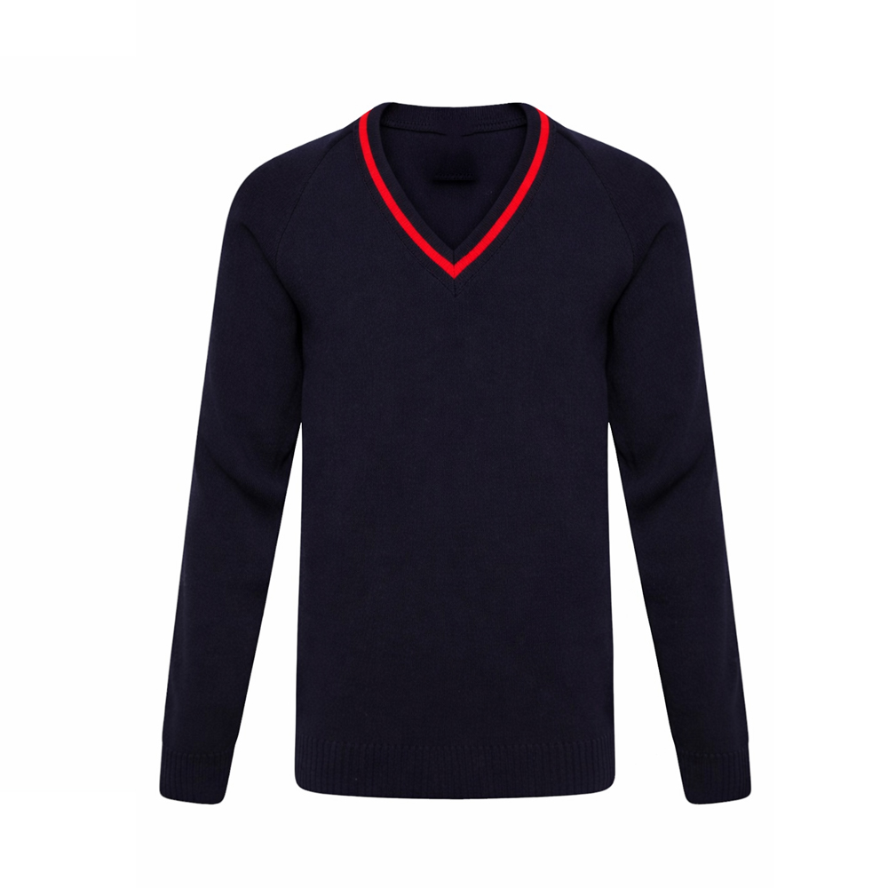 St Ursula's Convent School V- Neck Jumper in Stripe Detail
