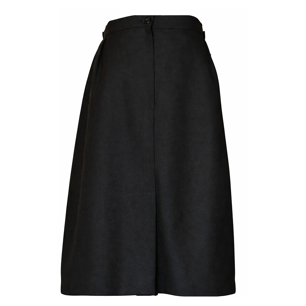 Polyviscose Drop Pleat Skirt (Black)