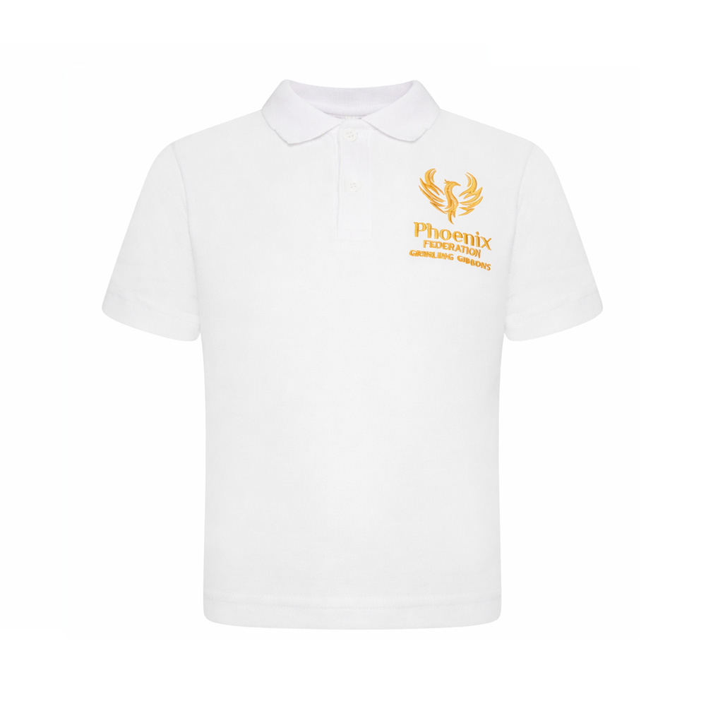 Grinling Gibbons Primary School White Polo with Logo