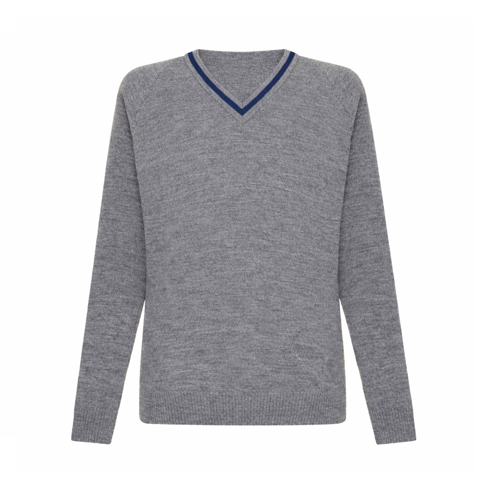 Conisborough College - Jumper (Grey with Navy Stripe )- Year 7 